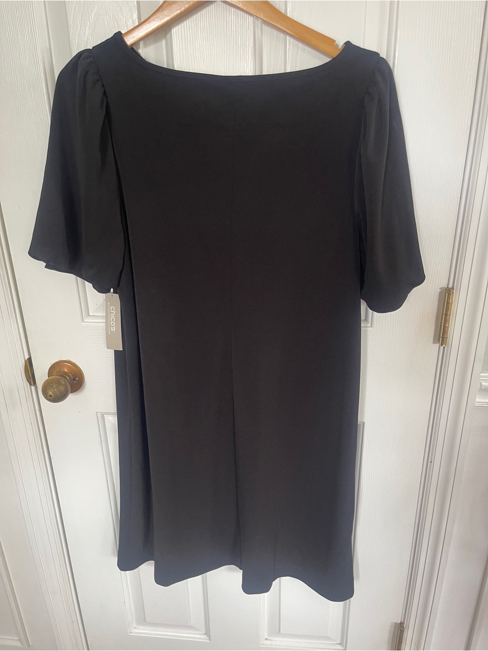 Chicos Black Size 2 Knee-Length Sheath Dress Pullover A Line Business Casual - Picture 5 of 8